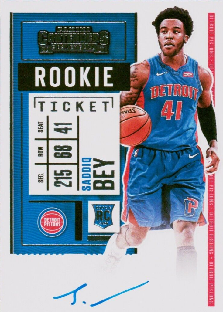 Saddiq Bey 2020 Contenders #103 Rookie Ticket Auto (Ball in